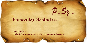 Parovsky Szabolcs névjegykártya